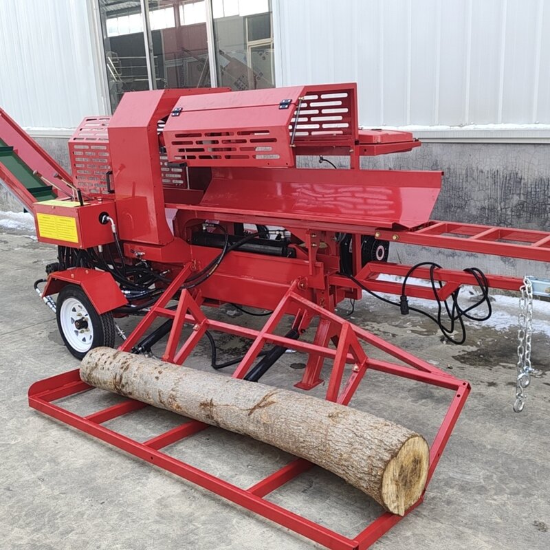 All-in-one firewood processor with hydraulic log lift