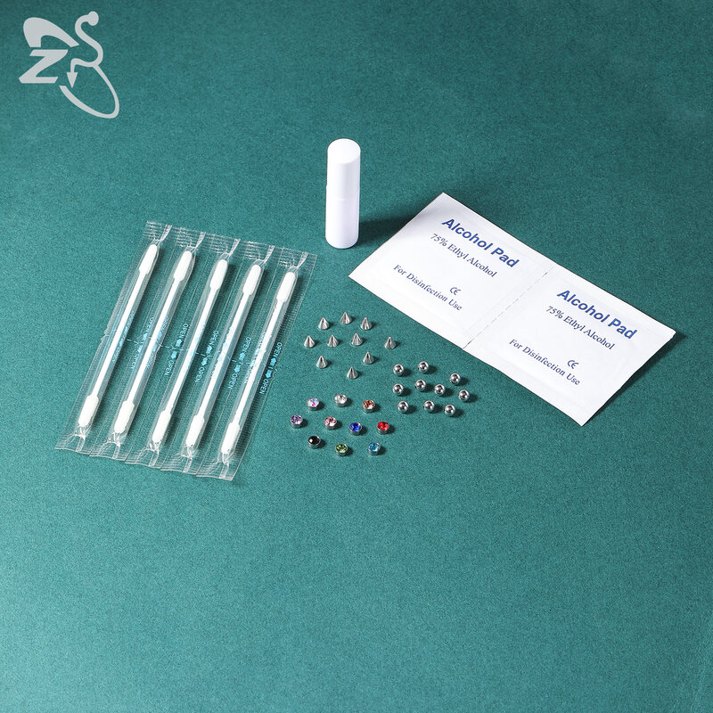 ZS 1 Set Fake Eyebrow Ring Nose Lip Labret Studs Faux Belly Rings Replacement Ball Cone Non-Piercing Face Body Piercing Jewelry