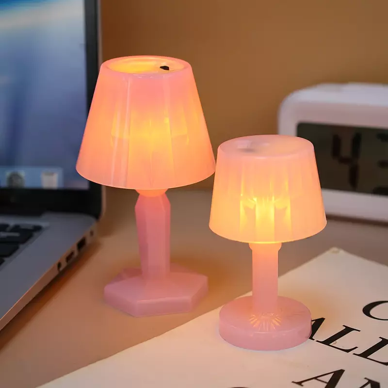Mini luz LED de noche para escritorio, lámpara pequeña con batería para lectura de libros, portátil, para el hogar, oficina, decoración de dormitorio