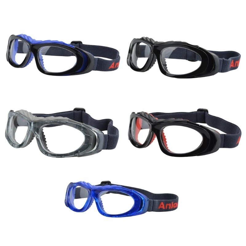 Óculos de segurança alça ajustável para basquete futebol lentes esportivas substituíveis
