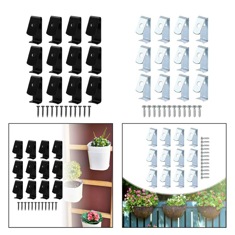 Clips de pot de fleur durables, cintres pour plantes, clôture extérieure, arrière-cour, 12 pièces