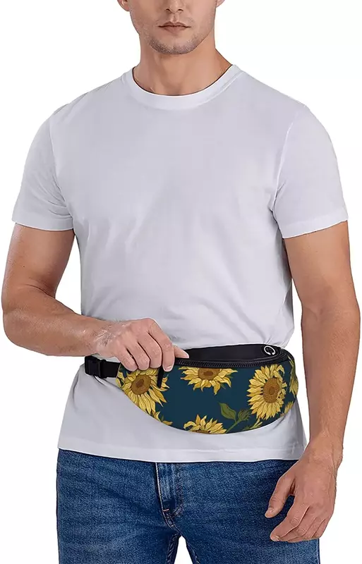 Sunflower Fanny Packs for Women Men Adjustable Casual Waist Bag for Outdoors Hiking Sports Travel Cycling Running Party Hip Pack