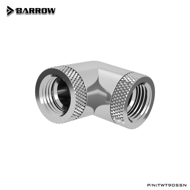 Barrow-回転アダプター,90度の2倍のネジ,シルバー,黒,g1/4,t90ssn