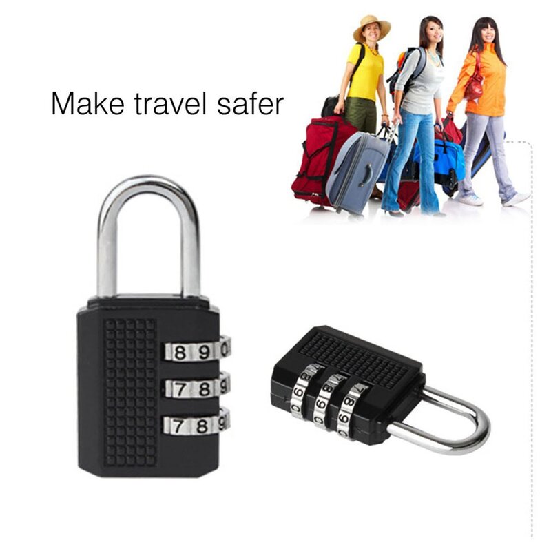 Mini serrure antivol en alliage de zinc, serrure à code multifonctionnelle à 3 blocs, valise de voyage, bagages, garde-robe, cadenas de sécurité