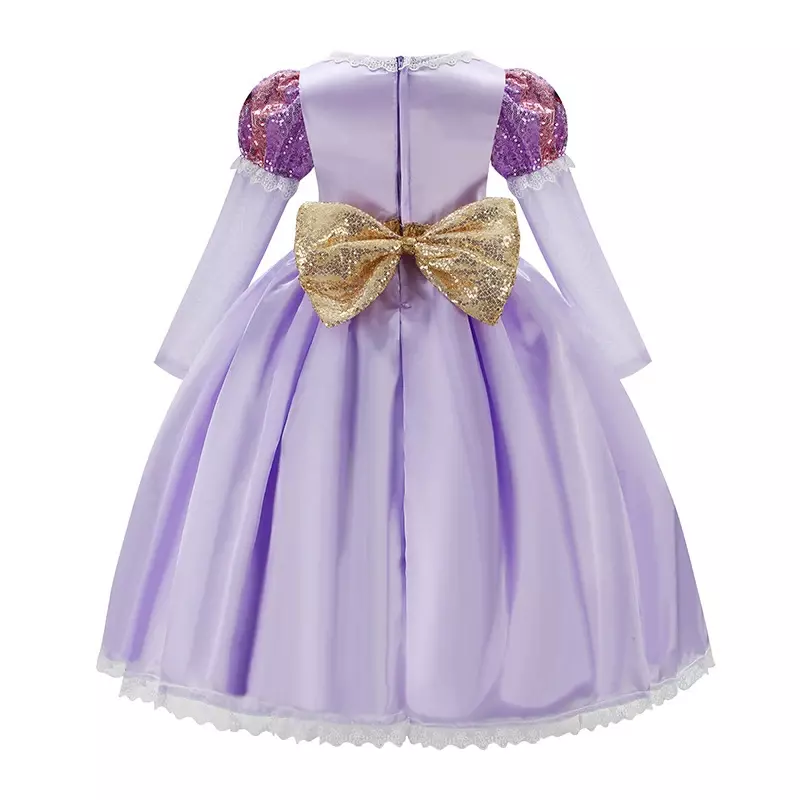 Children Rapunzel Princess Cosplay Costume Girls Dress  Accessories Halloween Birthday Party Costume for Kids 3-10T