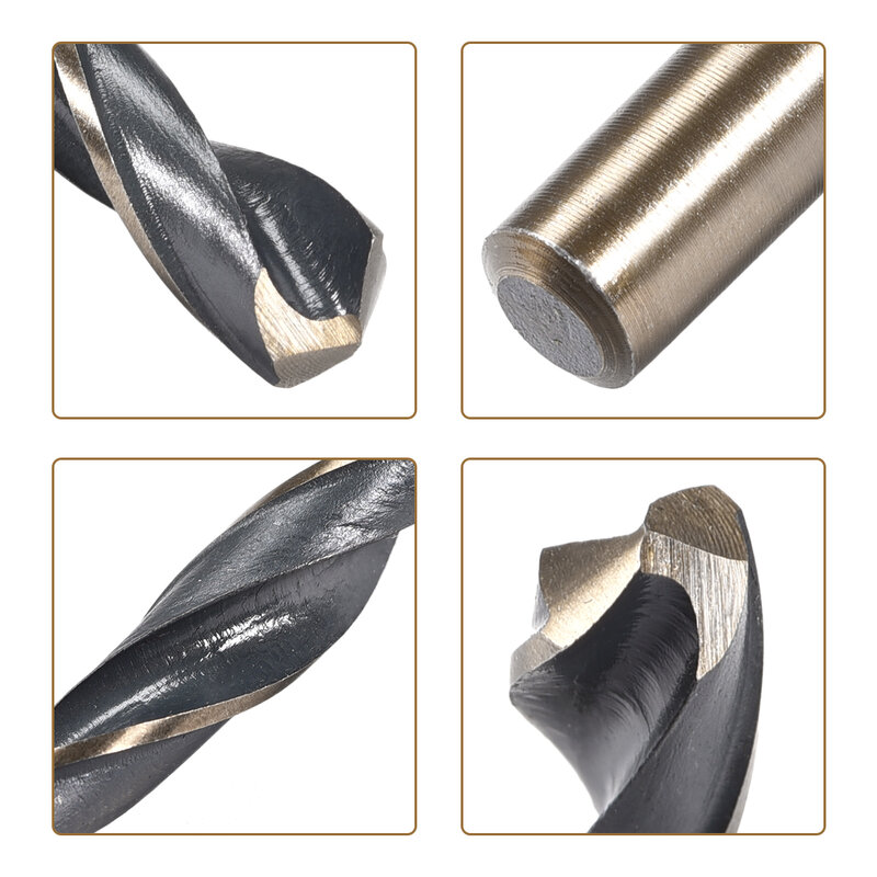 Brocas helicoidales de vástago recto de 1/2 piezas, broca de 6-14mm, acero de alta velocidad HSS 4341, para acero inoxidable, aleación de aluminio y hierro