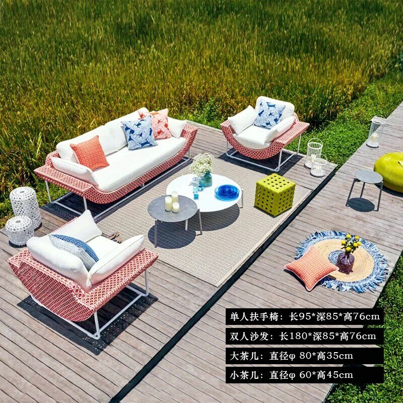 Canapé d'extérieur en rotin personnalisé, chaise de balcon de jardin, salle modèle, villa, hôtel, solarium, cour, meubles créatifs