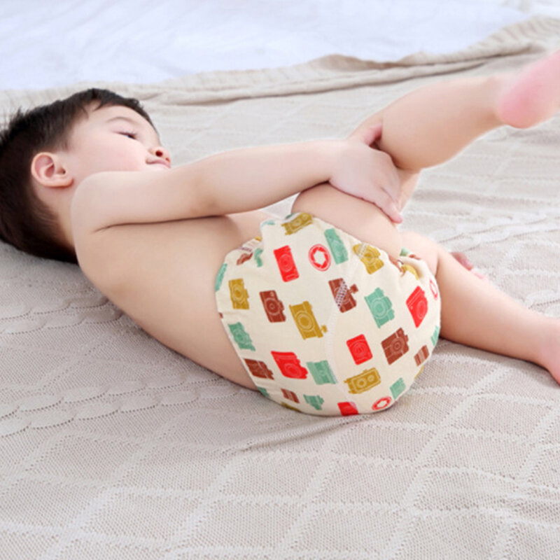 Pantalones para Bebé de Entrenamiento de Algodón, Ropa Interior Corta de 6 Capas, Impermeable, Bragas Reutilizables