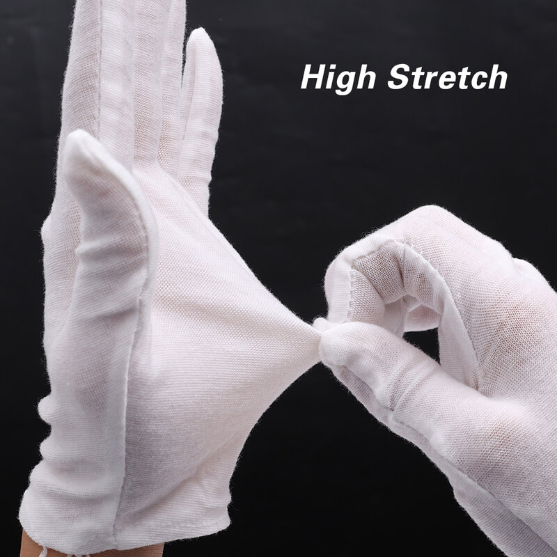Gants anti-aldes avec doublure en coton blanc, gants de travail, protection du travail, mitaines perlées, gants en jersey anti-transpiration, haute commande, 8 paires