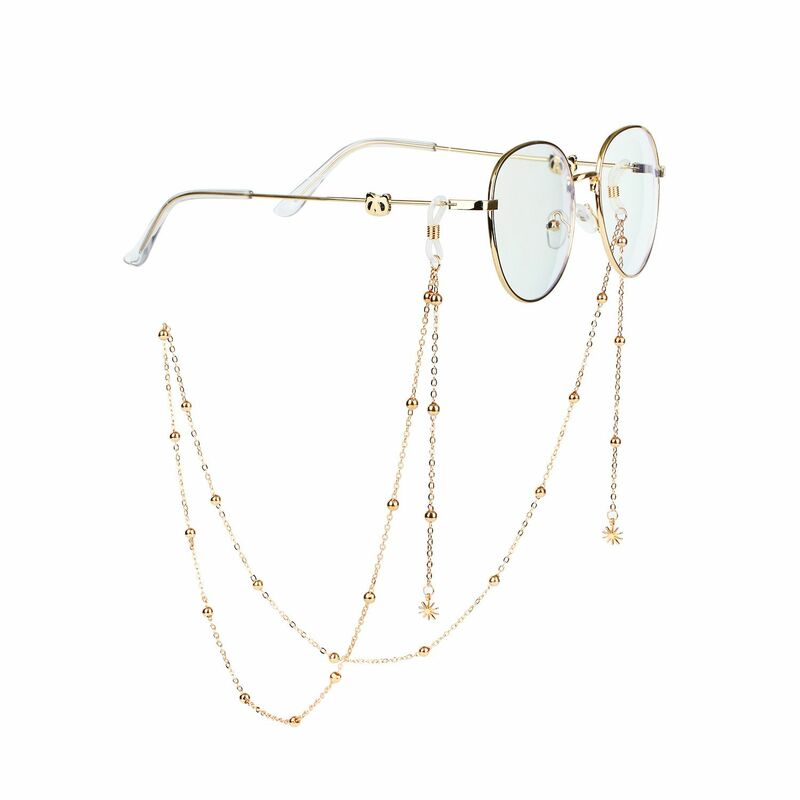 New Fashion Women Eyeglass Chain Hollow Star Pearl Beaded occhiali da sole occhiali da lettura cordino porta occhiali tracolla corda