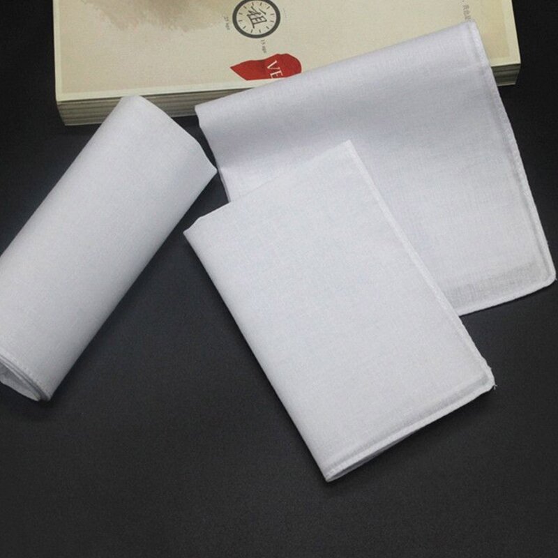 Fazzoletto da ricamo quadrato Tie-dye utile per donna uomo Gentleman fazzoletto quadrato in cotone bianco fazzoletto
