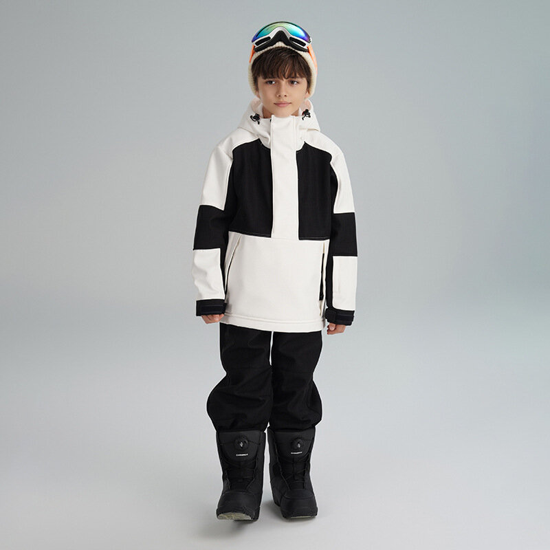 SEARIPE Комплект лыжного костюма, детская теплая одежда, ветровка, водонепроницаемая зимняя теплая уличная куртка, пальто для сноуборда, брюки для мальчиков и девочек
