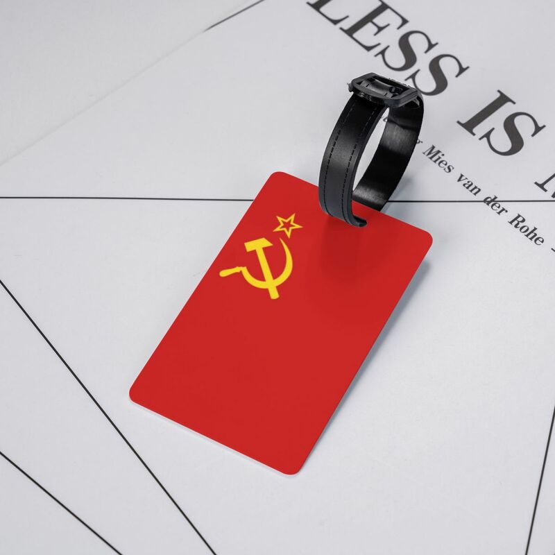 Flag Of The Soviet Union Luggage Tag for Suitcases Funny Russian CCCP Baggage Tags Privacy Cover ID Label