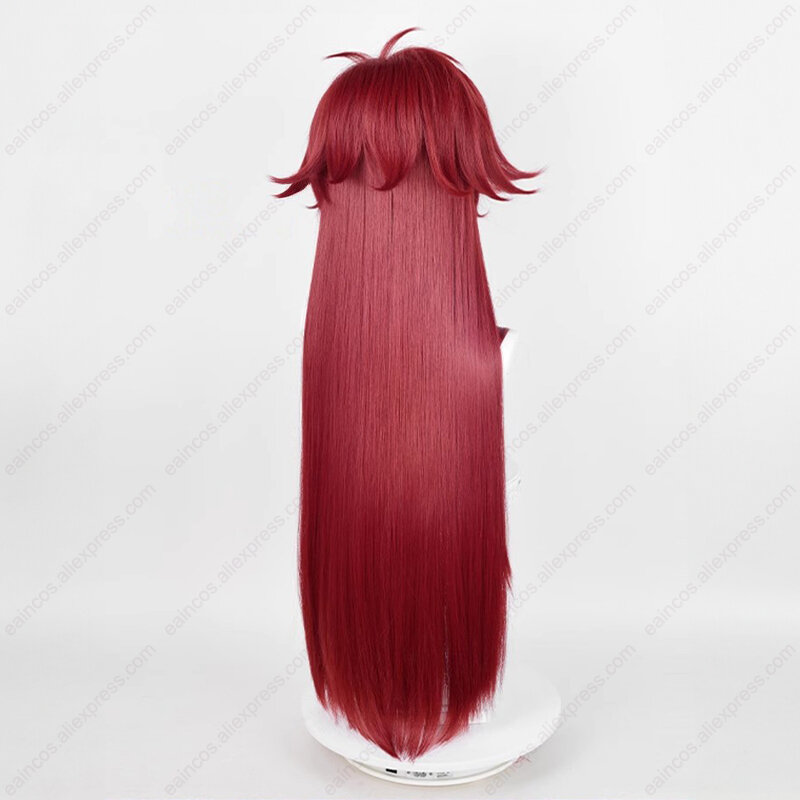 Pelucas de Cosplay de Anime Grell sutacantilado, cabello sintético resistente al calor, rojo oscuro, 90cm de largo, fiesta de Halloween