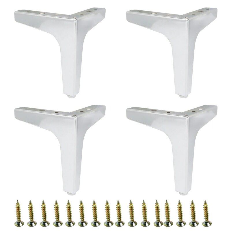 4pcs Easy Install Sofa Couch Replacement Modern Furniture Leg T Shape Universal Home With Screws Cold Rolled Steel Heavy Duty