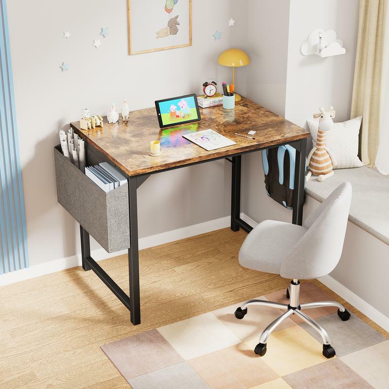 SweetFurniture-escritorio pequeño para ordenador, escritorios de escritura con gancho Smn, escritorio de madera para el hogar, dormitorio