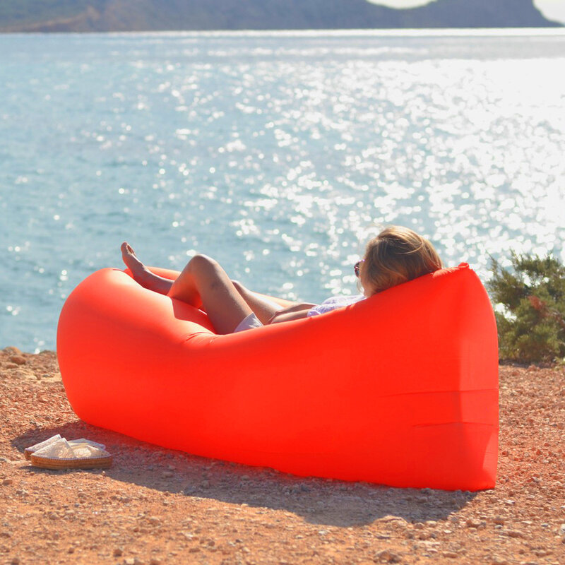 Sofá inflável ao ar livre para pessoa preguiçosa, cama dobrável portátil para o almoço, celebridade da Internet, travesseiro para acampar