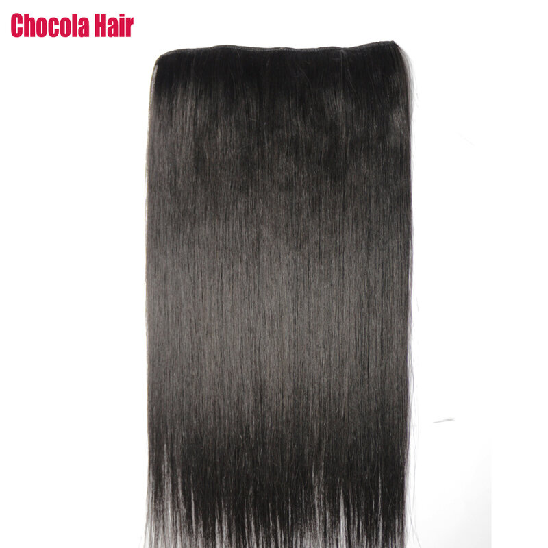 Chocala 20"-28" 100% Brazilian Remy Human Hair Extensions 200g One Piece Set With 5 Clips In 1pcs NO-lace