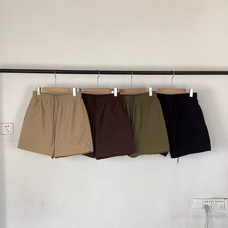 Shorts de cordão de malha de poliéster para homens e mulheres, calças casuais bordadas simples, logotipo extragrande 1:1 carta, Cole Buxton CB