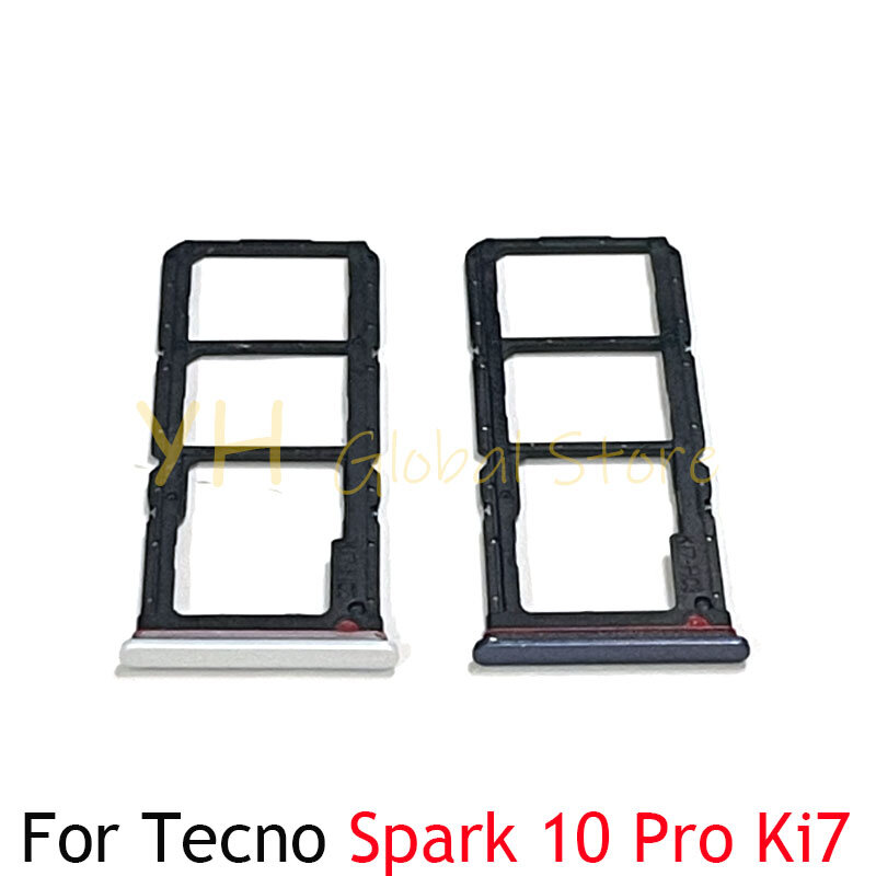 Per Tecno Spark 10 Pro Ki7 Sim Card Slot vassoio supporto parti di riparazione della scheda Sim