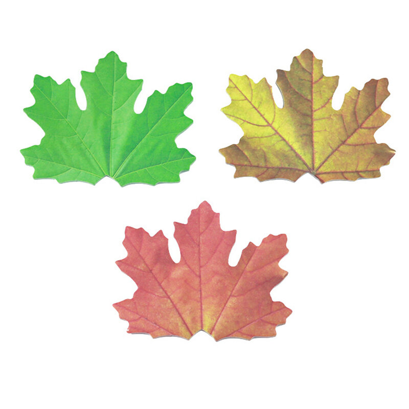 25 Sheets Cute Maple Leaf Sticky Notes Journaling Memo Pads Post Notepads Kawaii School Artistic Stationery Wholesale Index Tab