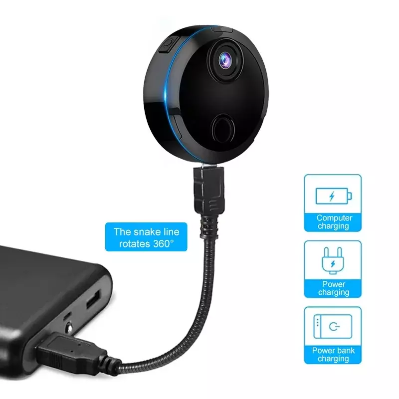 Mini caméra de surveillance intérieure WiFi HD 1080p, moniteur réseau à distance, sécurité bébé, animal de compagnie, nounou, détection de mouvement