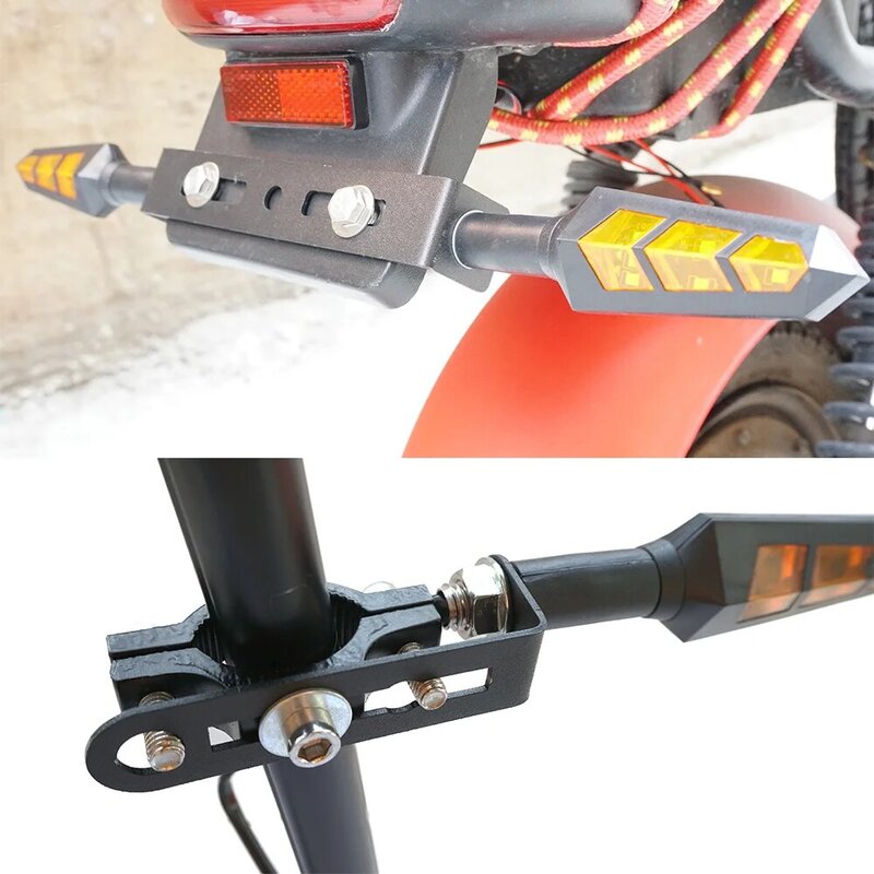 Pthene universale moto Scooter 10mm indicatori di direzione staffe indicatori di direzione portalampada morsetti per montaggio lampada accessori in metallo