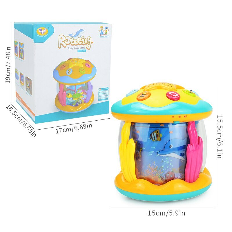Baby Toys 6 to 12 Months Musical Light Up Tummy Time Infant Toys.Ocean Rotating Projector Baby Gifts for Toddlers Kids
