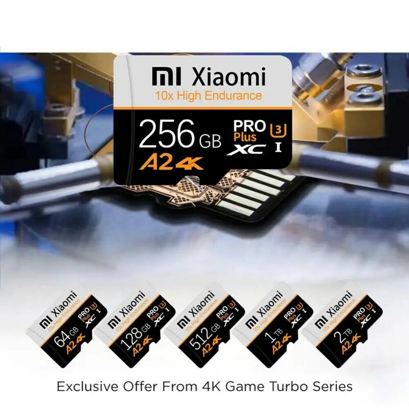 Xiaomi-Cartão de Memória Micro SD para Telefone, Flash Card, Alta Velocidade, C 10, 128GB, 256GB, 512GB, V60 A2, 2TB, 1TB