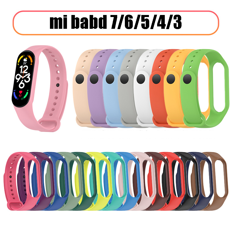 Correa de silicona para Xiaomi Mi Band 6, 5, 4, 3, 7, pulsera deportiva de repuesto, Correa suave para Mi band 7, 5, 4, accesorios de pulsera
