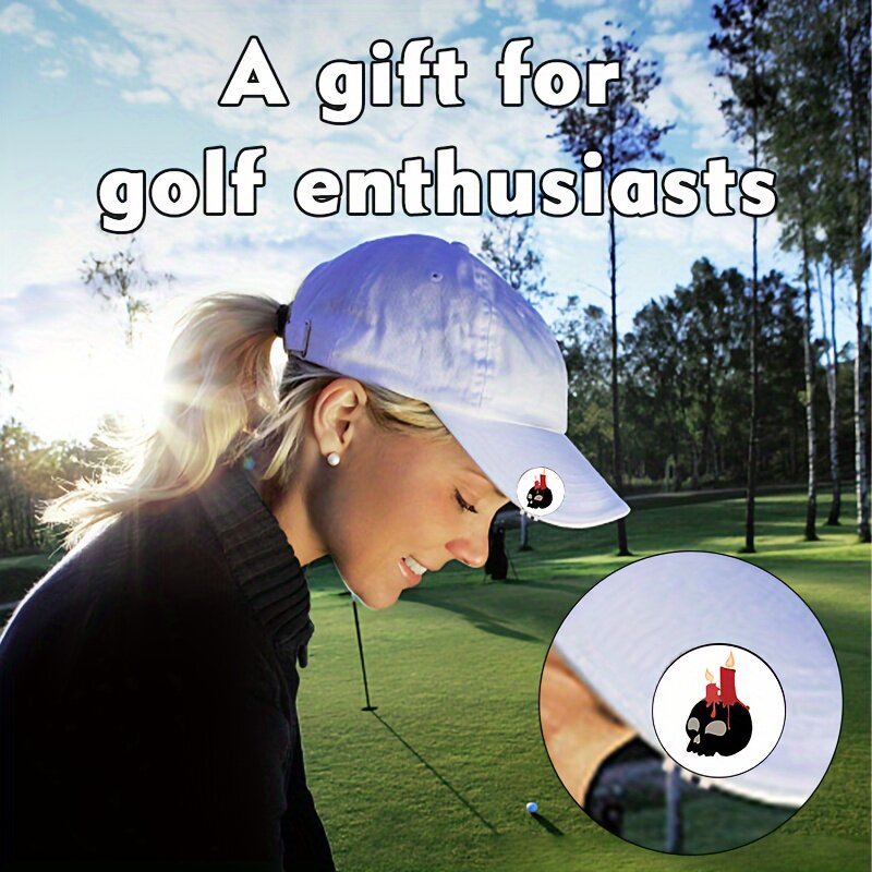Kij golfowy z akcesoria do golfa na magnetyczny klips na kapelusz sprzęt golfowy, konfigurowalne oznaczenia piłek, zabawny szkielet czapka golfowa dekoracyjny