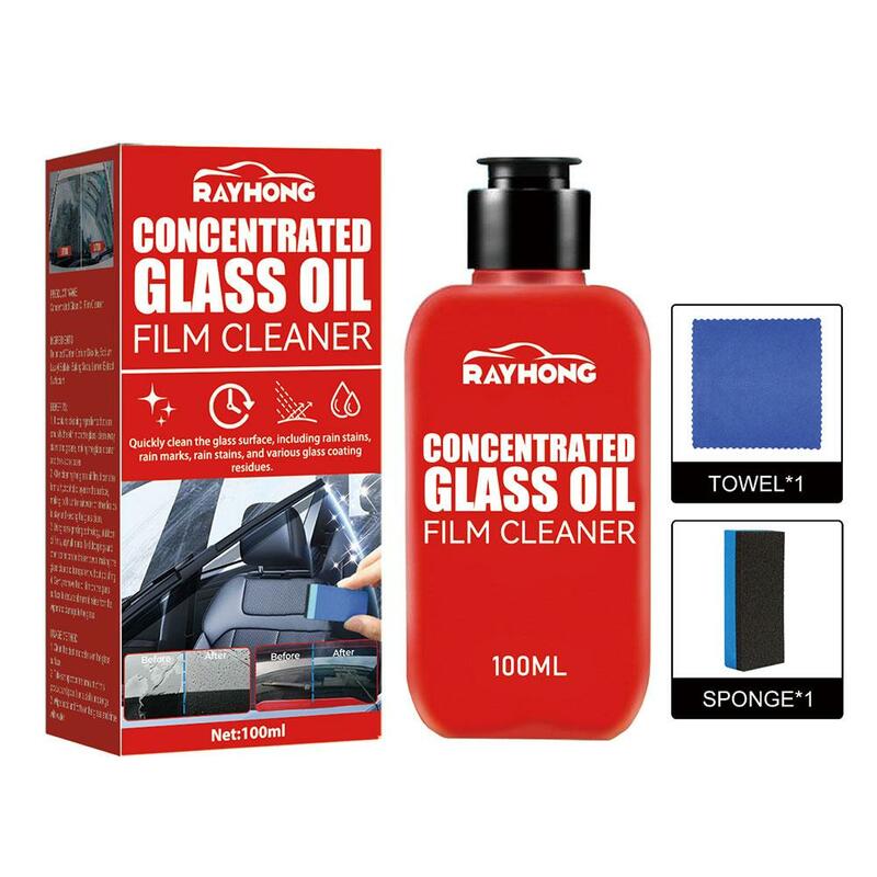 Limpiador de película de aceite de coche 2 en 1, removedor de película de aceite de vidrio, pasta, herramienta de limpieza de parabrisas, limpiador de vidrio Universal para Auto y T3C0