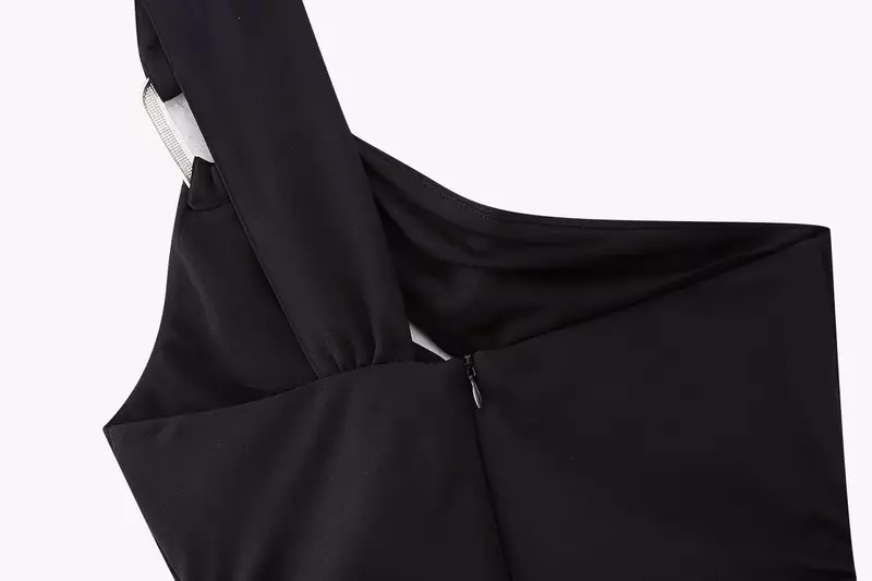 Женское Плиссированное мини-платье с металлической пряжкой, без рукавов и с открытой спиной