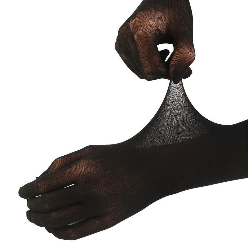 Seksowny jednolity kolor anty-UV bezszwowy filtr przeciwsłoneczny na długości łokcia przezroczysty Ultra-cienki długie rękawiczki z rękawiczkami