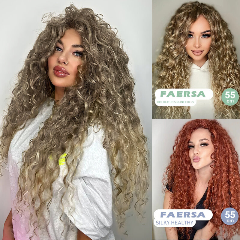 Jessica Hair-Extensión de cabello trenzado para mujer, pelo sintético de ganchillo, rizado Afro, degradado, Rubio, rosa, ondulado profundo