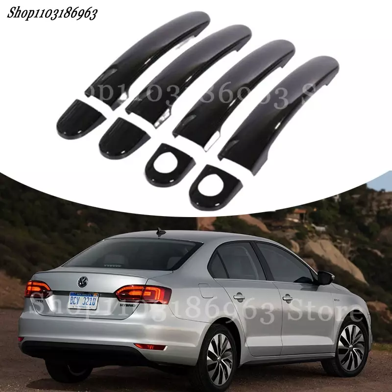 Gloss Black Door Handle Cover Sticker Trim For Volkswagen Jetta 13-16 car Sticker Car-Styling Accessories Cover Auto Parts