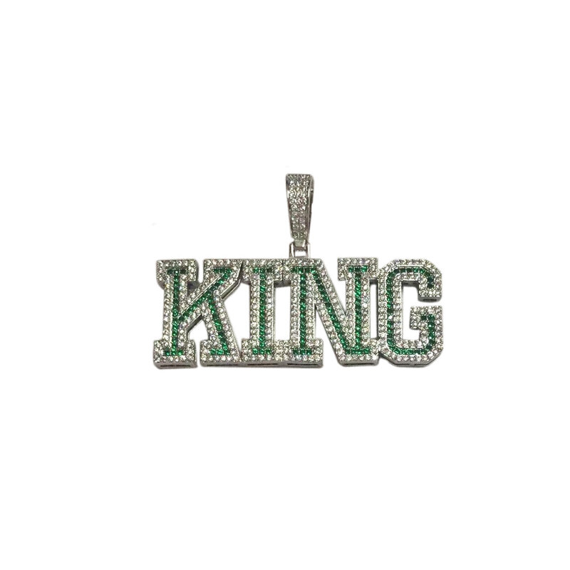 UWIN-collar con nombre personalizado, cadena con colgante de letra inicial de circonita cúbica, color azul, rosa y verde, joyería Punk de hip hop