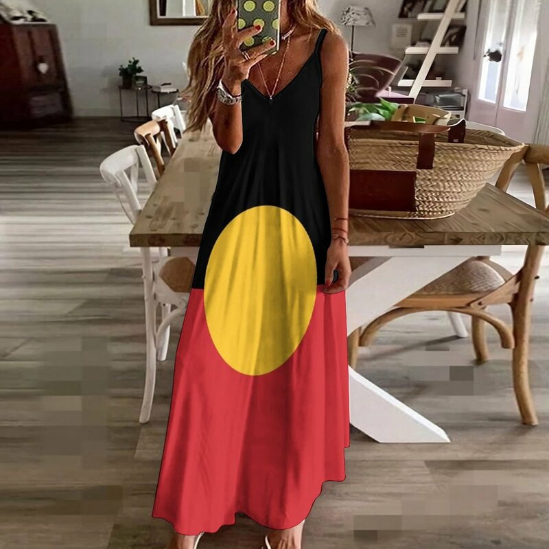 أستراليا الشعوب الأصلية العلم #9 بلا أكمام فستان سهرة السيدات فستان عيد ميلاد للنساء