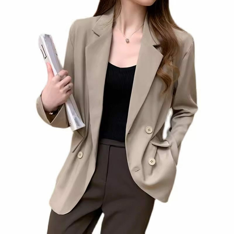 여성용 싱글 레이어 얇은 세트 재킷, 한국 스타일, 루즈 캐주얼, 전문 드레이프, 긴팔 용수철, 여름 블레이저 탑 K1610