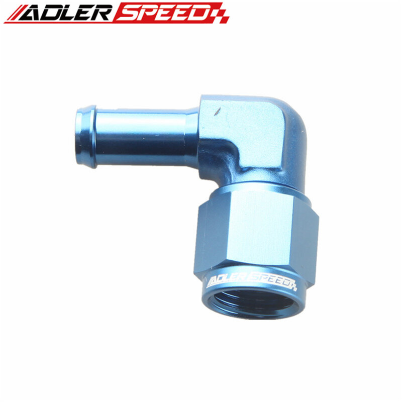 ADLERSPEED -8 AN Female Swivel To 1/2" 13mm 90 Degree Barb Adapter Fitting Black/Blue/Silver