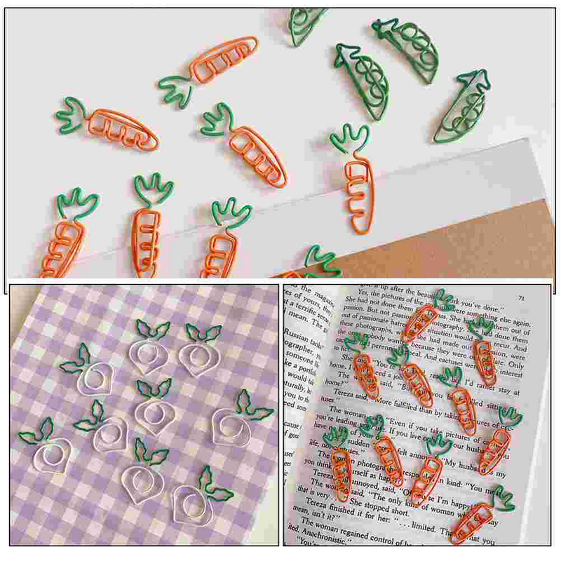 9 Pcs Paperclipsate Carrot Paperclip Student Office Document Organizing Metal Fun Clips