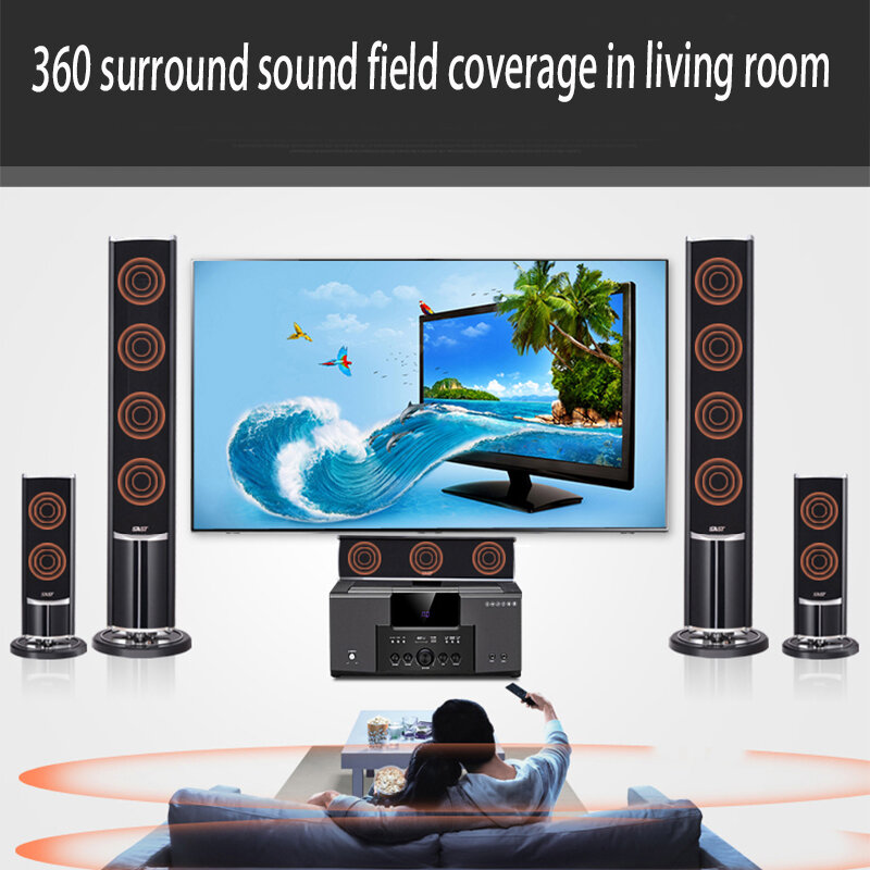 KYYSLB-Ensemble audio de cinéma maison 5.1, amplificateur de salon, haut-parleur, TV Surround 3D, chanson K, colonne de haut-parleur