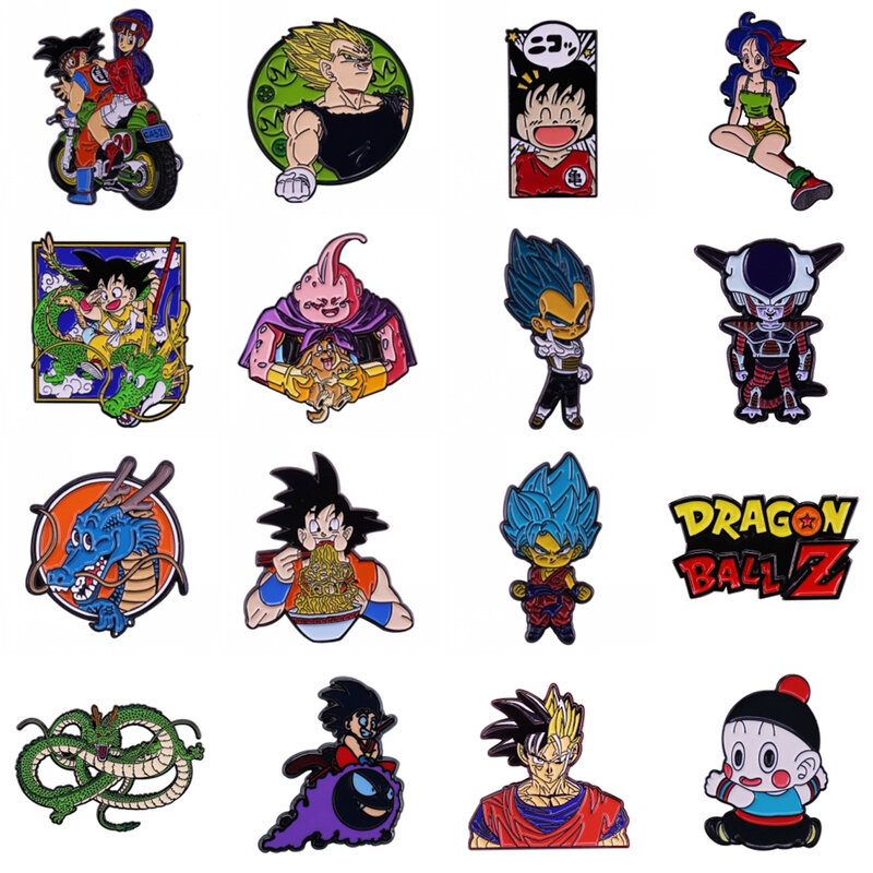 Accesorios de Cosplay de DRAGON BALL, broche de aleación de Metal, Pin de insignia de Anime, Son Goku, Kakarotto, Krillin, bejkendta, Yonsei, Chaoz, Ranchi