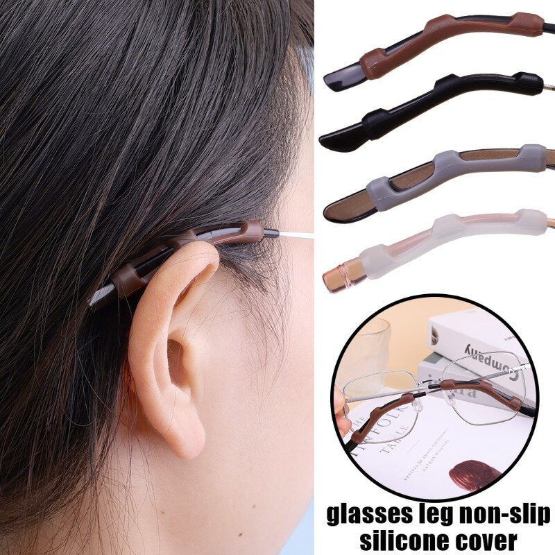 10/10 buah kait telinga silikon antiselip lengan lembut elastis nyaman kacamata penahan untuk kacamata hitam aksesoris kacamata
