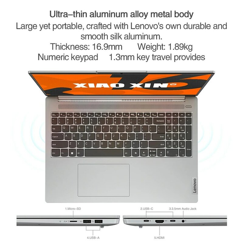 Lenovo xiaoxin 16 2024 laptop amd ryzen R7-8845H intel core i5-13420H ram 16gb 32gb ssd 512gb 16 "zoll fhd notebook ultra book pc
