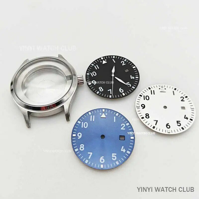 40MM skórzana zestaw pasków szafirowe lustro powierzchnia zegarka dla Miyota 8215 ETA2836 Mingzhu dg2813