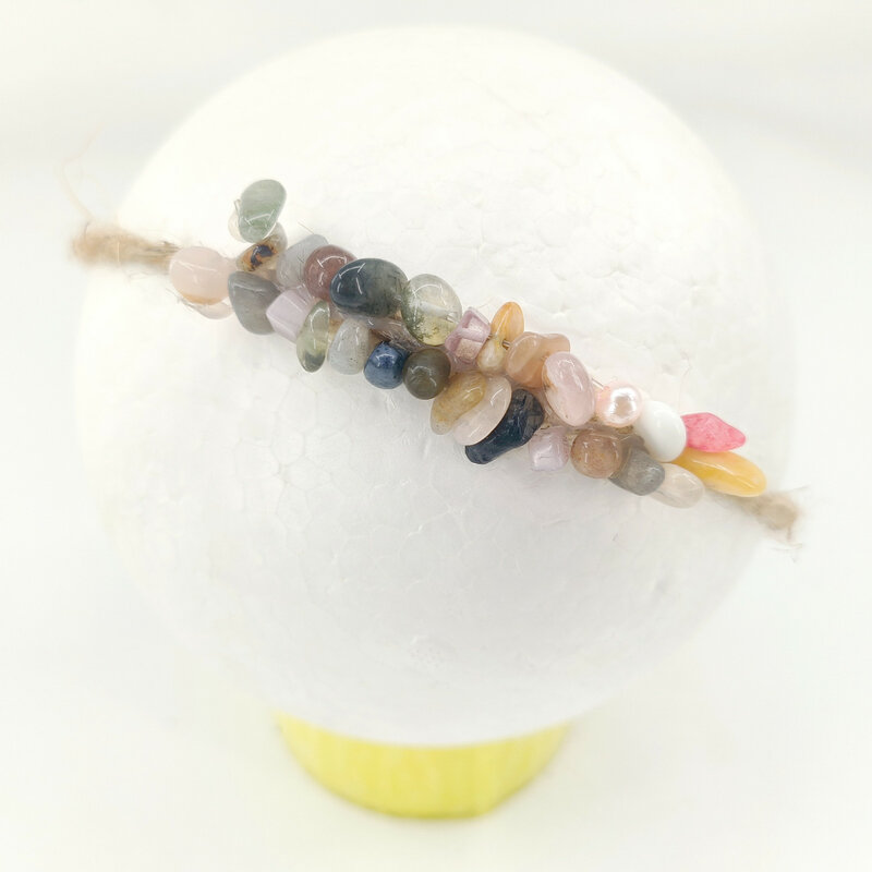Детский головной убор для новорожденных Детская фотография ободок с натуральными кристаллами цветные камни для детей
