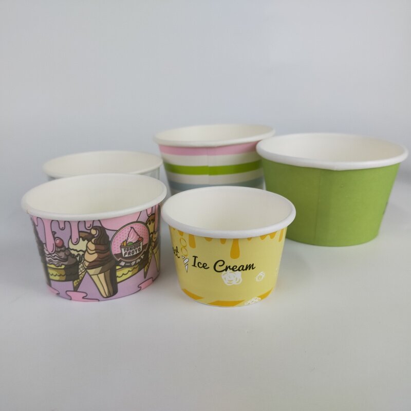 Customized productEco friendly custom printing ice paper bowls with lids 2-26oz