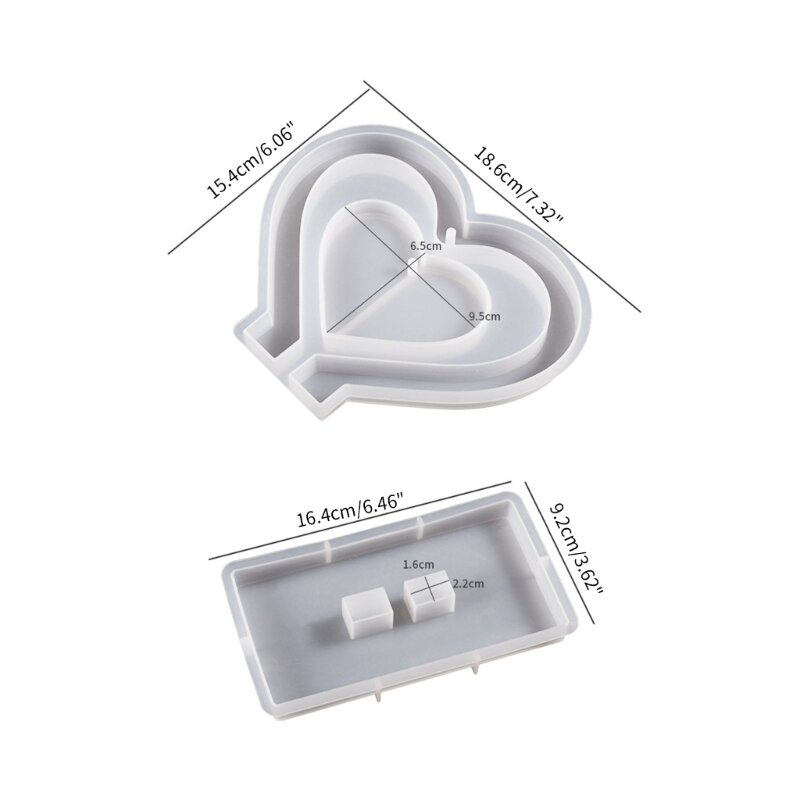 Moldura silicone formato coração, moldura para foto, moldes resina para dia namorados