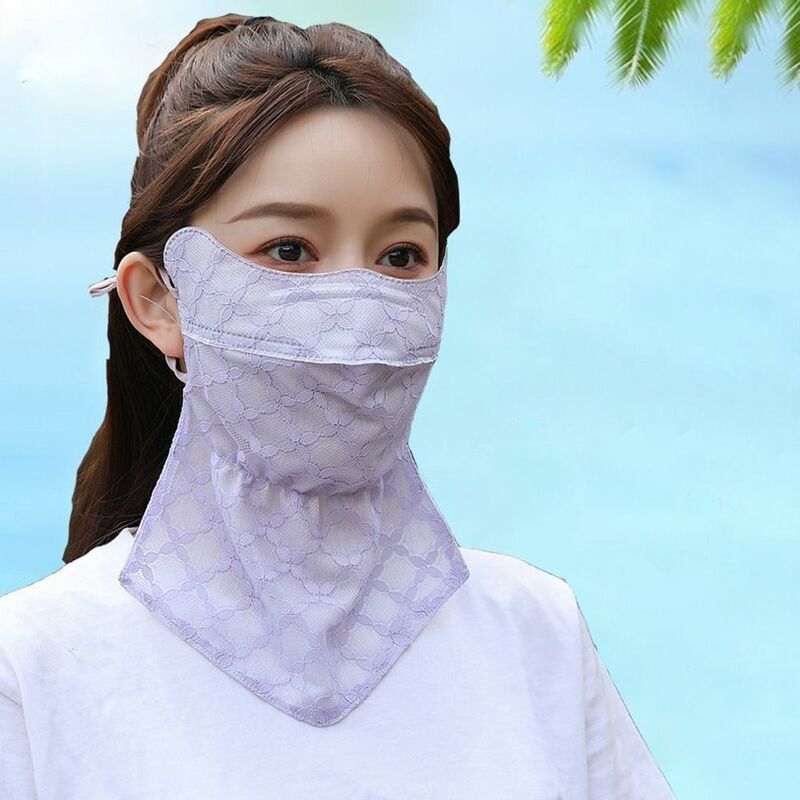 Máscara de seda gelada de secagem rápida para mulheres bandana anti-uv lenço respirável UPF50 Plus, protetor solar para o pescoço, novo